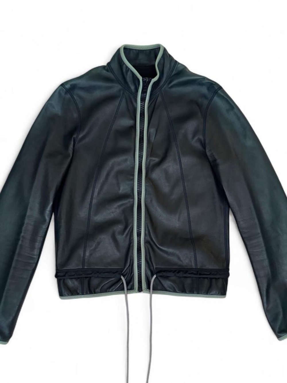 Prada navy leather jacket